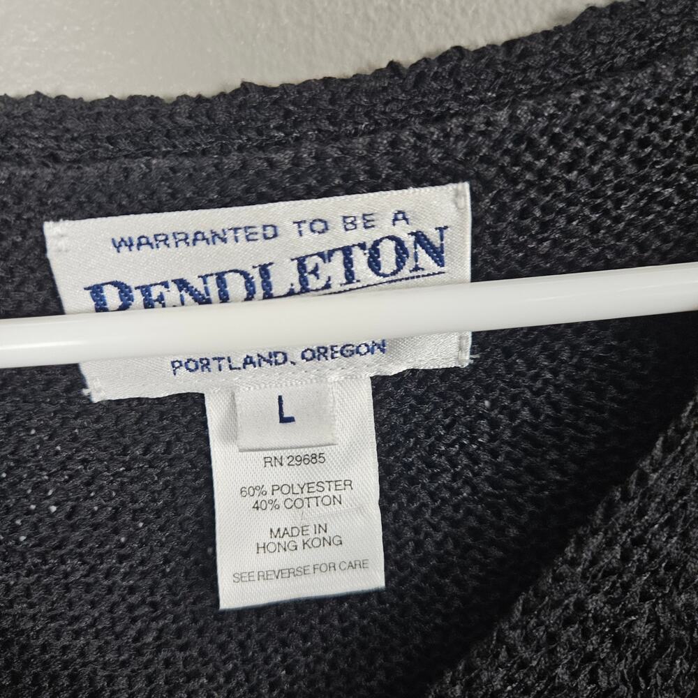 Pendleton Vintage Basic Black V Neck Minimalist T… - image 3